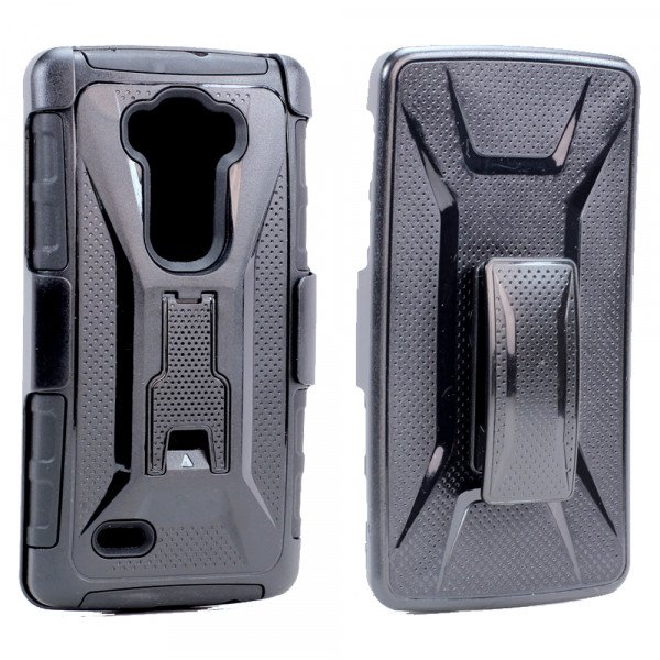Wholesale LG G Flex 2 LS996 Armor Holster Combo Belt Clip Case (Black)
